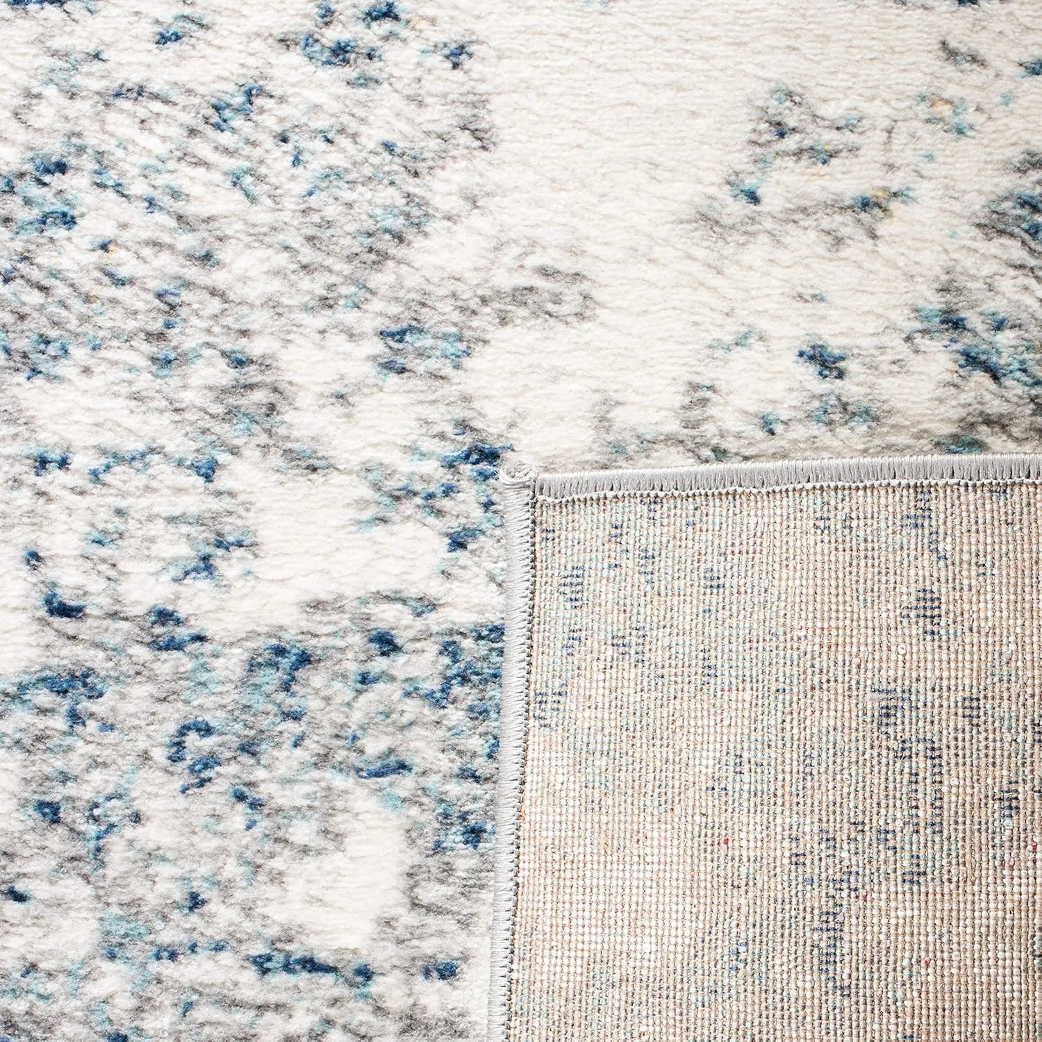 SAFAVIEH Brentwood Collection Area Rug - 6' x 9', Light Grey & Blue, Modern Abstract Design, Non-Shedding & Easy Care, Ideal for High Traffic Areas in Living Room, Bedroom (BNT822F)