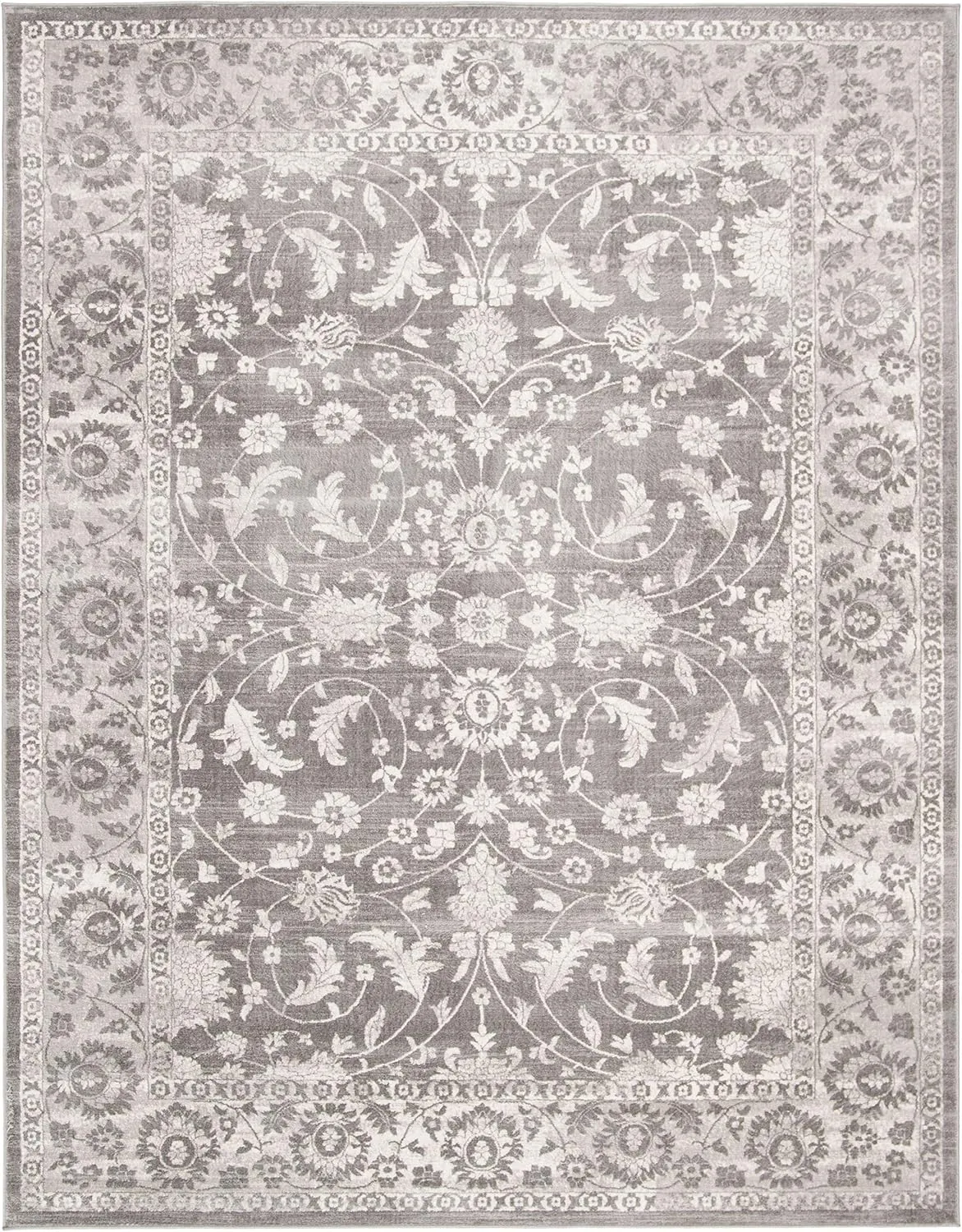 SAFAVIEH Brentwood Collection Area Rug - 8' x 10', Cream & Grey, Traditional Oriental Design, Non-Shedding & Easy Care, Ideal for High Traffic Areas in Living Room, Bedroom (BNT844B)