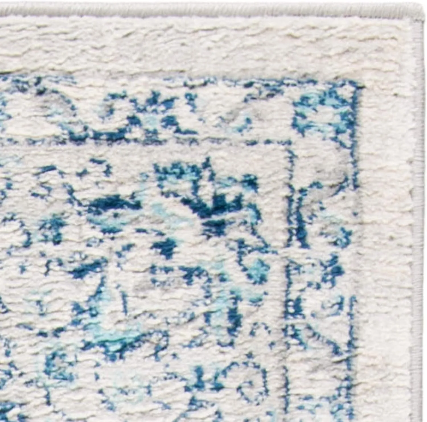 SAFAVIEH Brentwood Collection Area Rug - 9' x 12', Light Grey & Blue, Oriental Floral Scroll Design, Non-Shedding & Easy Care, Ideal for High Traffic Areas in Living Room, Bedroom (BNT854G)