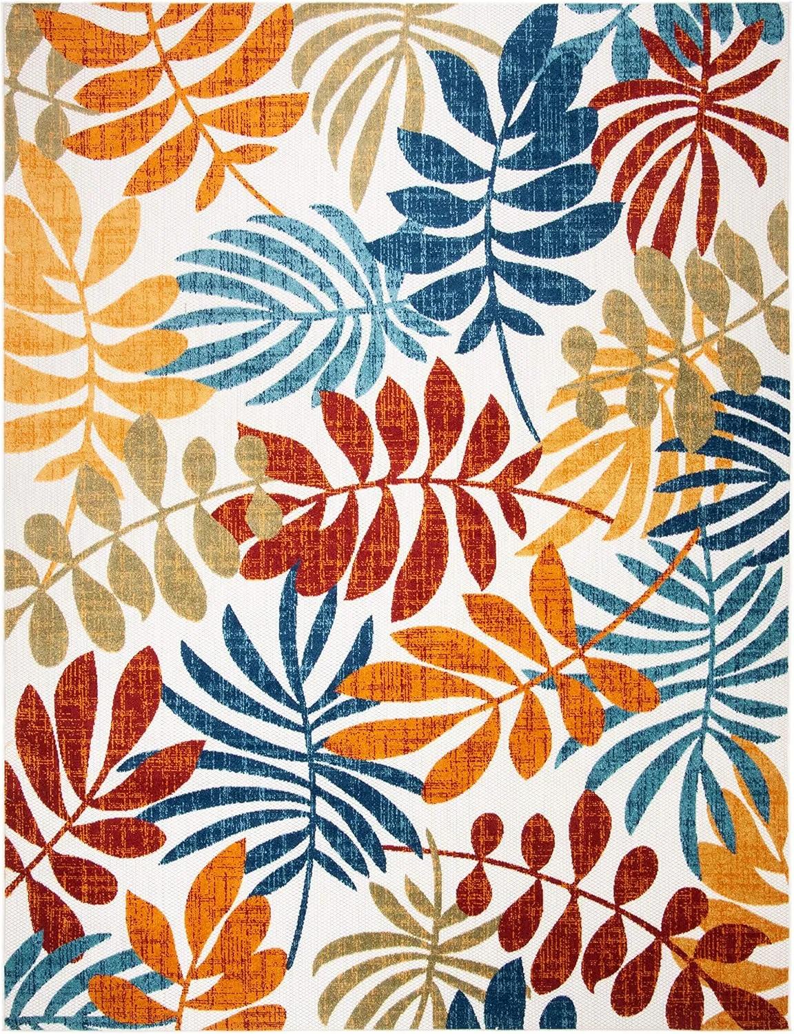 SAFAVIEH Cabana Collection Area Rug - 8' x 10', Creme & Red, Botanical Design, Non-Shedding & Easy Care, Indoor/Outdoor & Washable-Ideal for Patio, Backyard, Mudroom (CBN814A)