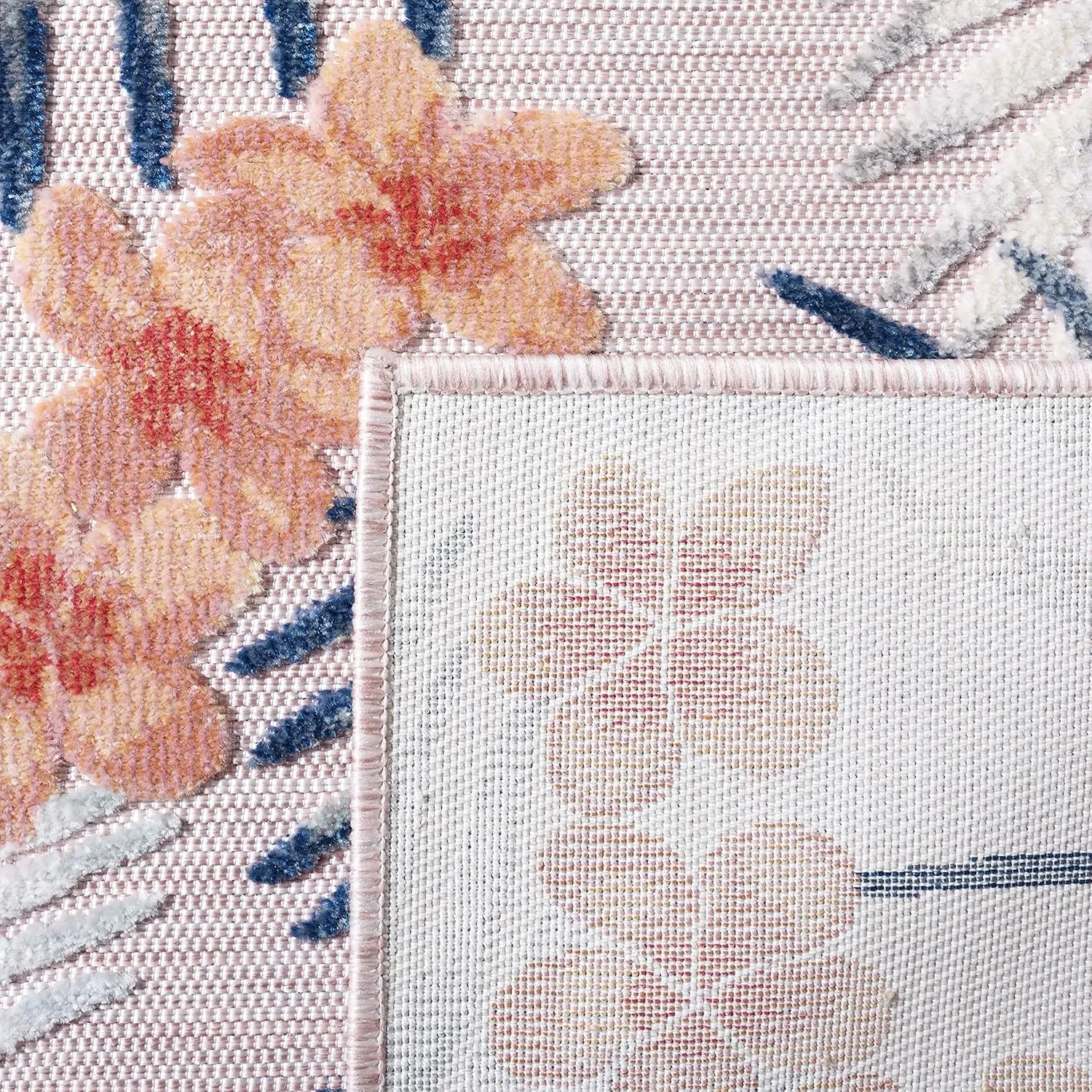SAFAVIEH Cabana Collection Area Rug - 8' x 10', Pink & Grey, Tropical Design, Non-Shedding & Easy Care, Indoor/Outdoor & Washable-Ideal for Patio, Backyard, Mudroom (CBN451U)