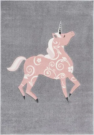 SAFAVIEH Carousel Kids Collection Accent Rug - 2' x 3', Grey & Pink, Non-Shedding & Easy Care, Ideal for High Traffic Areas for Boys & Girls in Playroom, Nursery, Bedroom (CRK163F)