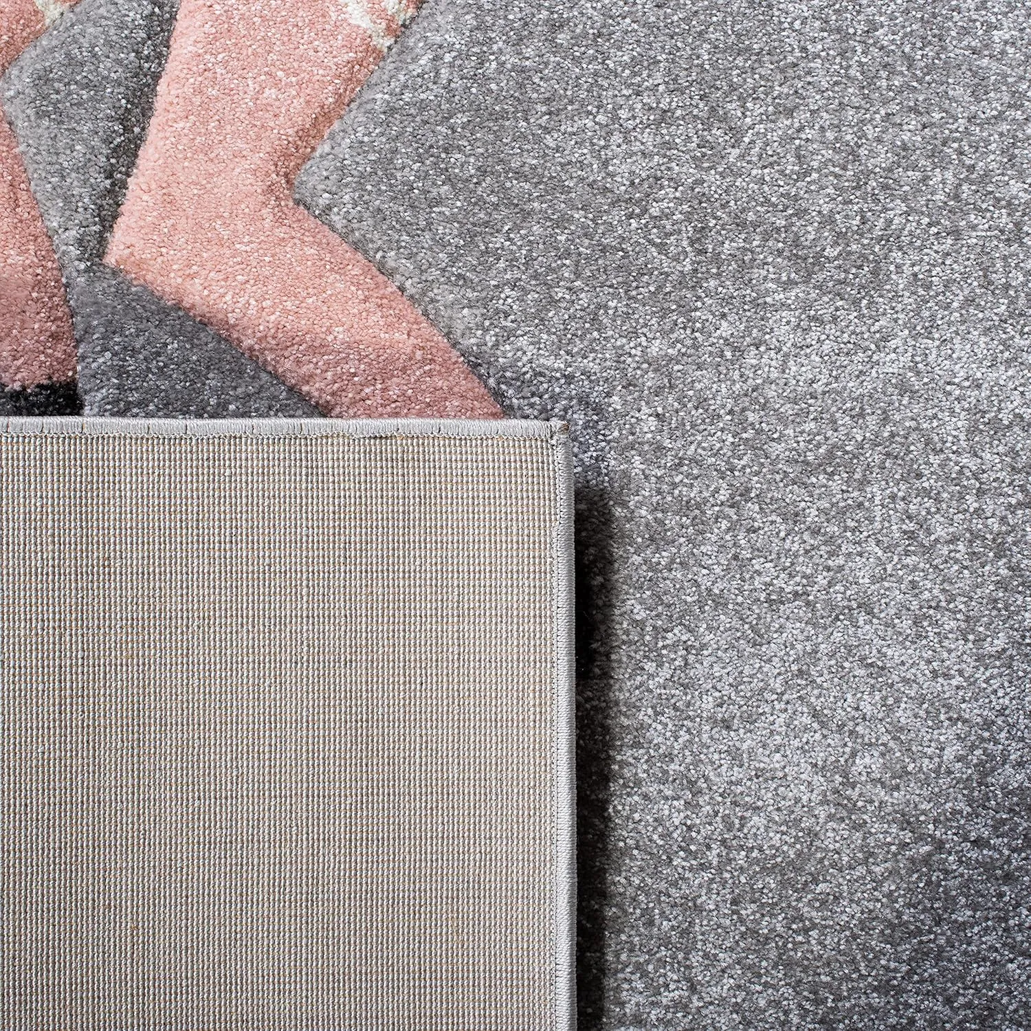 SAFAVIEH Carousel Kids Collection Accent Rug - 2' x 3', Grey & Pink, Non-Shedding & Easy Care, Ideal for High Traffic Areas for Boys & Girls in Playroom, Nursery, Bedroom (CRK163F)