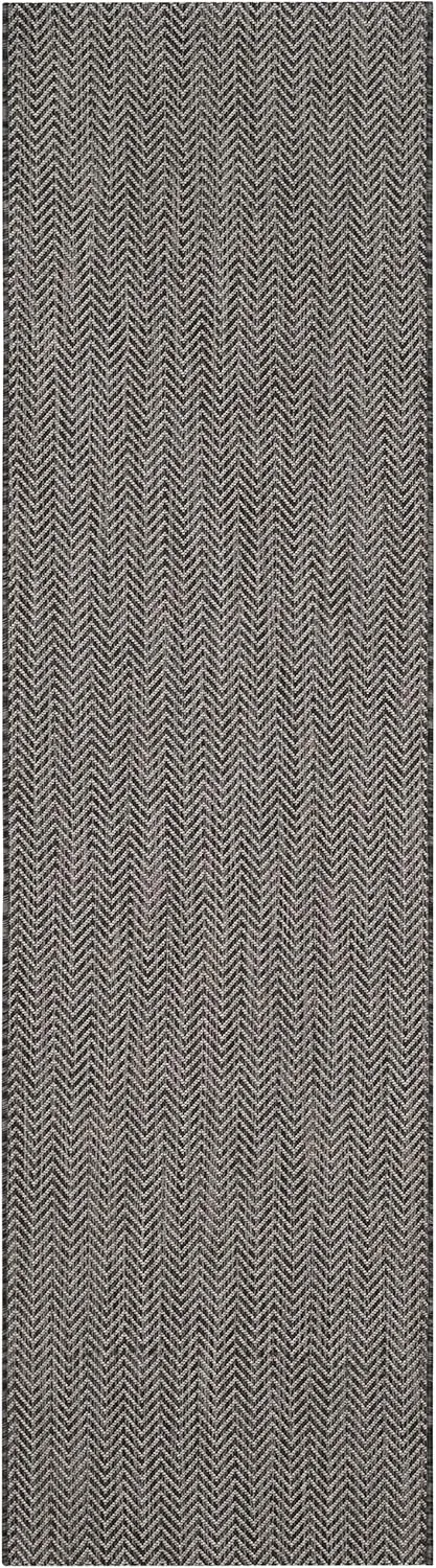SAFAVIEH Courtyard Collection 2'3' x 8' Black/Beige CY8022 Indoor/ Outdoor Patio Backyard Mudroom Runner Rug