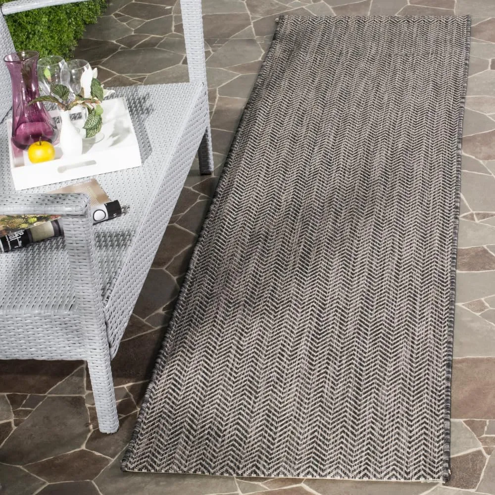 SAFAVIEH Courtyard Collection 2'3' x 8' Black/Beige CY8022 Indoor/ Outdoor Patio Backyard Mudroom Runner Rug