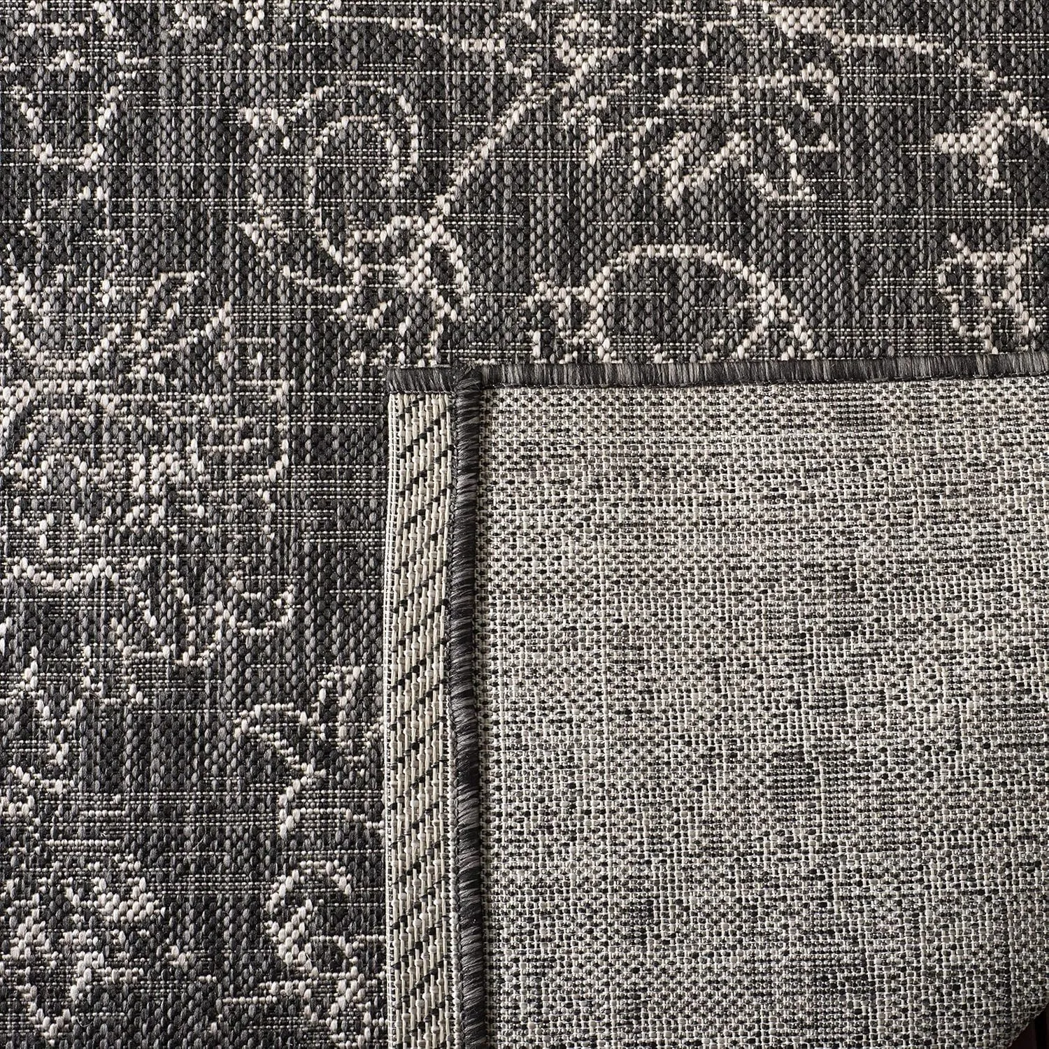 SAFAVIEH Courtyard Collection 8' x 10' Black/Ivory CY8680 Indoor-Outdoor Waterproof Easy-Cleaning Patio Backyard Mudroom Area-Rug