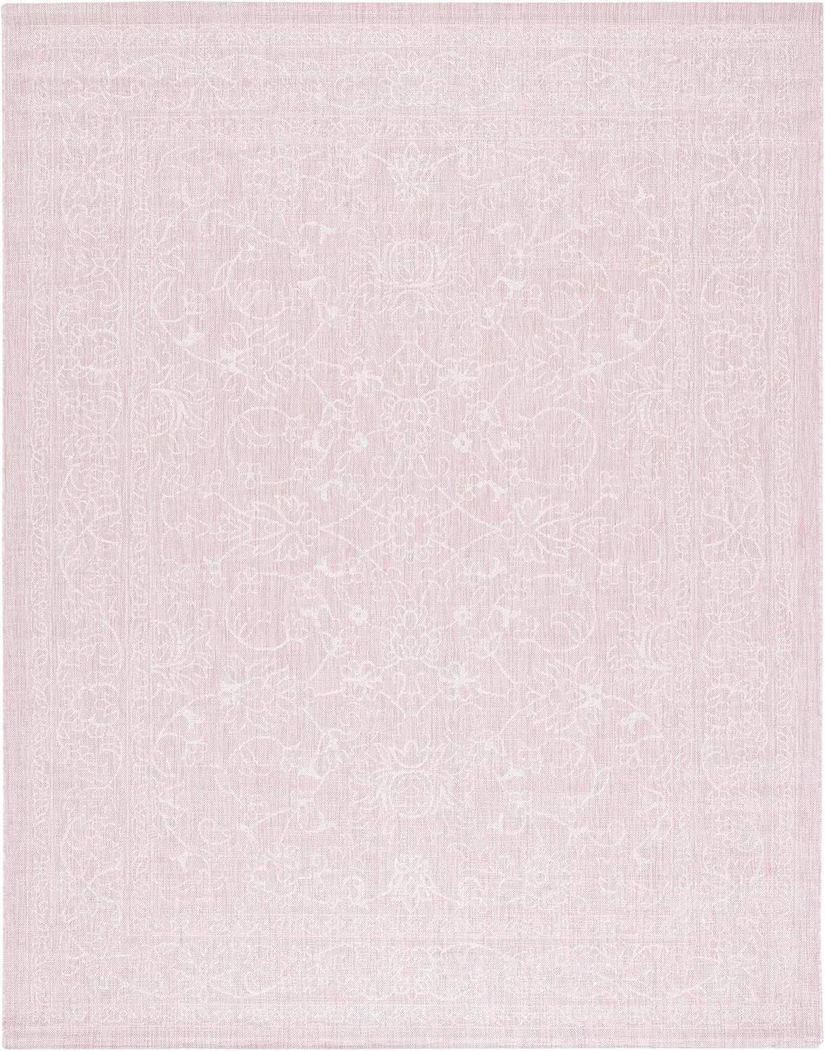 SAFAVIEH Courtyard Collection 8' x 10' Soft Pink/Ivory CY8680 Indoor/ Outside Waterproof Easy cleansingPatio Backyard Mudroom Area Mat