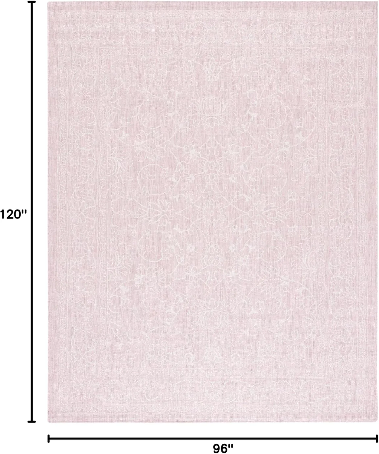 SAFAVIEH Courtyard Collection 8' x 10' Soft Pink/Ivory CY8680 Indoor/ Outside Waterproof Easy cleansingPatio Backyard Mudroom Area Mat