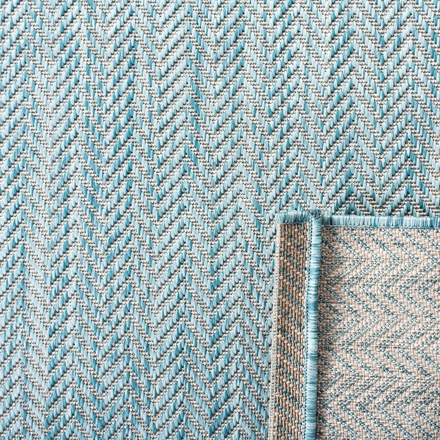 SAFAVIEH Courtyard Collection Accent Rug - 2'3" x 5', Aqua & Grey, Non-Shedding & Easy Care, Indoor/Outdoor & Washable-Ideal for Patio, Backyard, Mudroom (CY8022-37121)