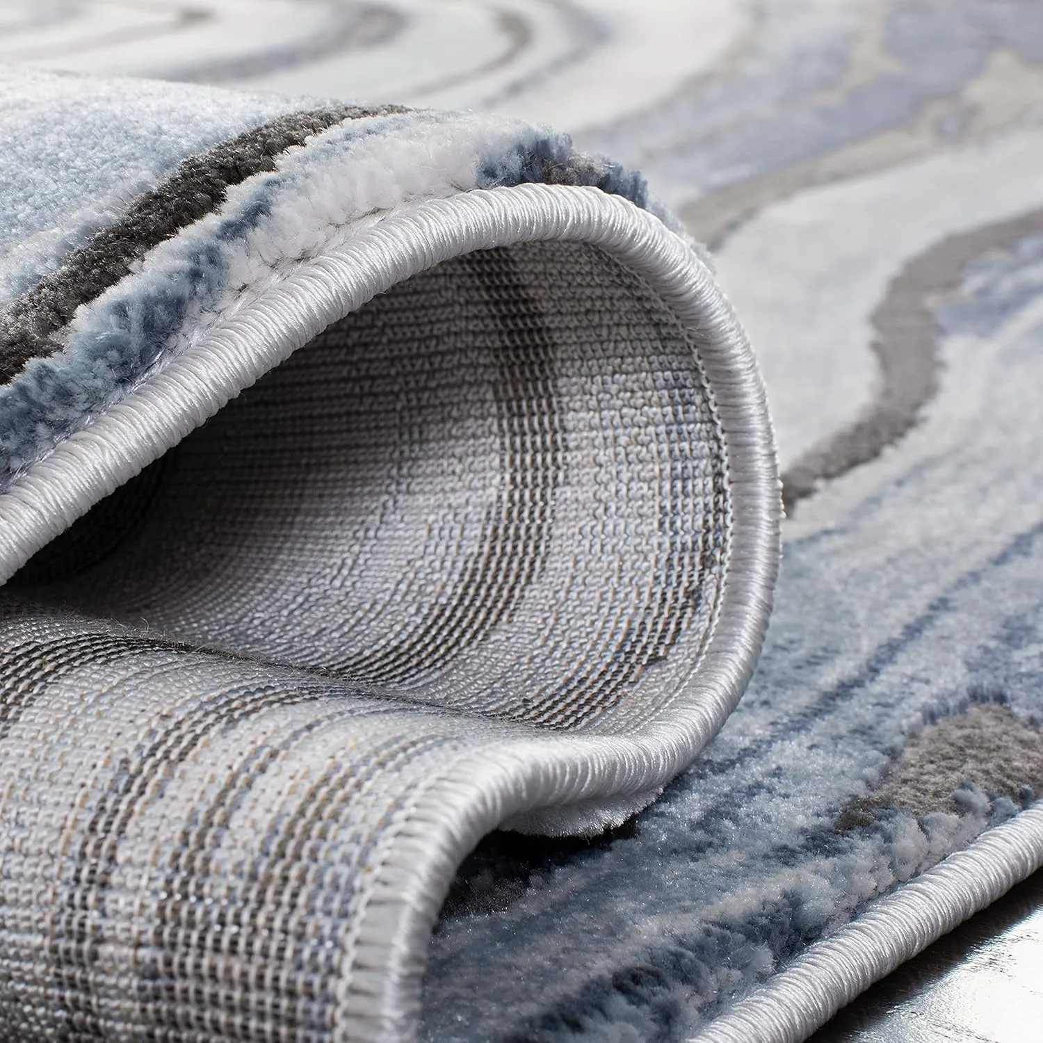 SAFAVIEH Craft Collection 9' Square Blue/Grey CFT819M Modern Abstract Non-Shedding Living Room Bedroom Dining Home Office Area Rug