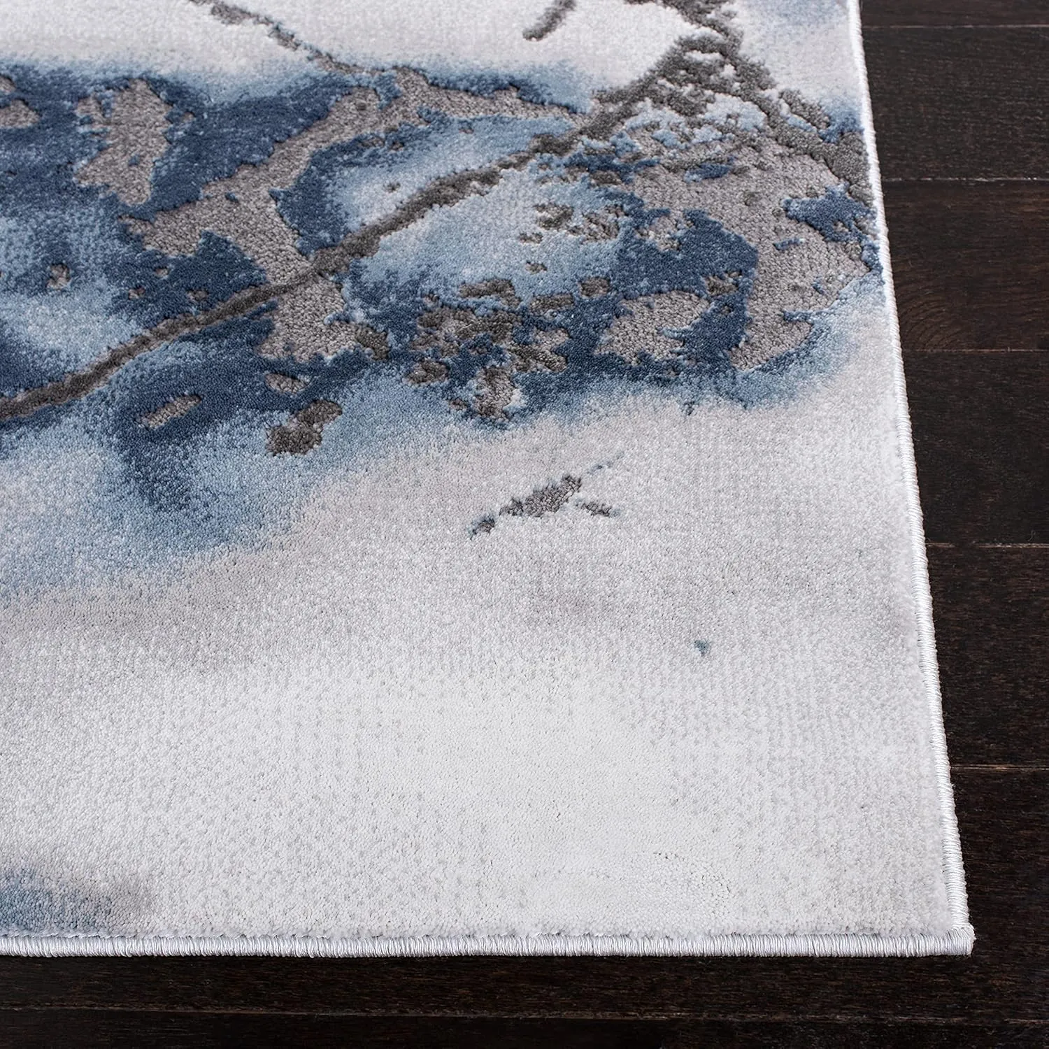 SAFAVIEH Craft Collection Area Rug - 6'7" x 9', Grey & Blue, Modern Abstract Design, Non-Shedding & Easy Care, Ideal for High Traffic Areas in Living Room, Bedroom (CFT877L)
