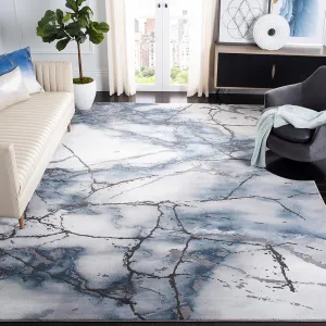 SAFAVIEH Craft Collection Area Rug - 6'7" x 9', Grey & Blue, Modern Abstract Design, Non-Shedding & Easy Care, Ideal for High Traffic Areas in Living Room, Bedroom (CFT877L)