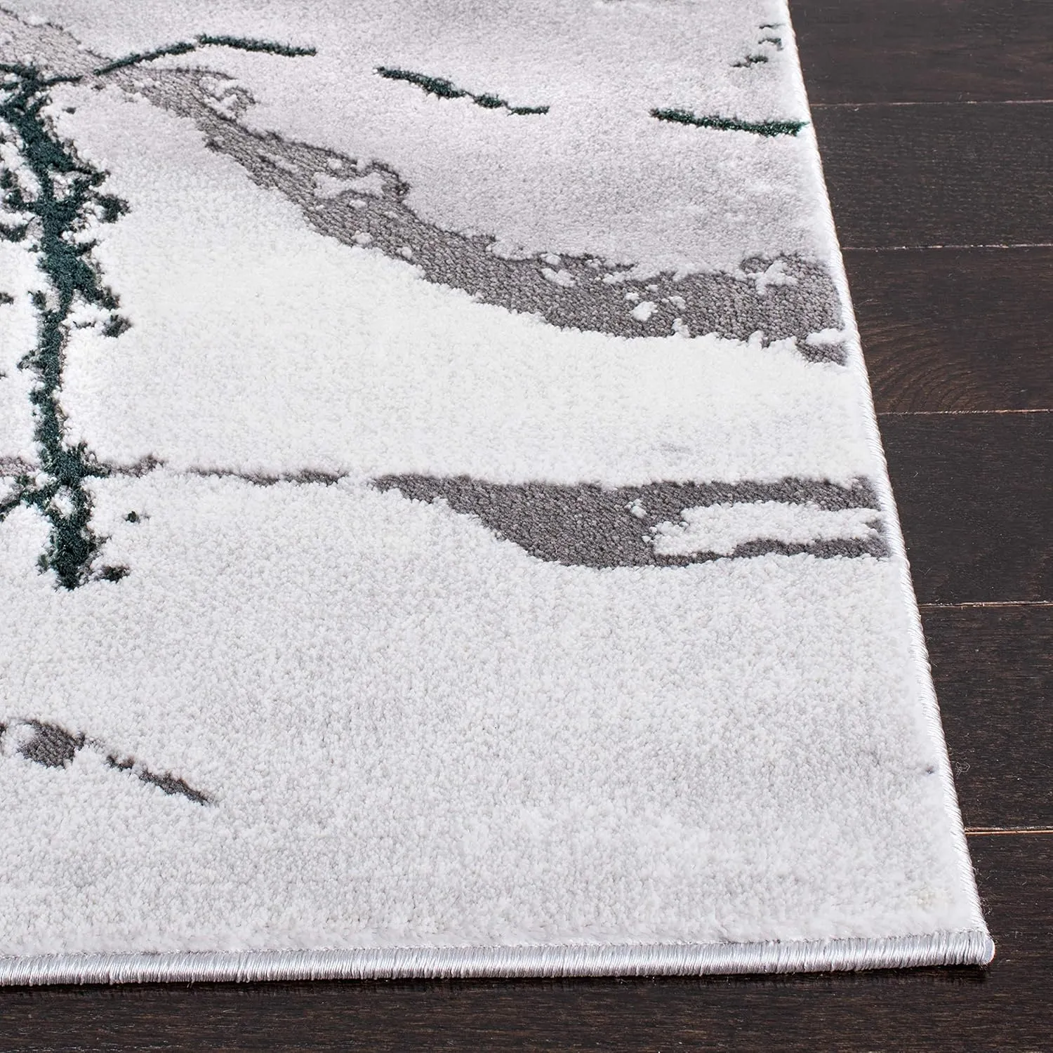 SAFAVIEH Craft Collection Area Rug - 6'7" x 9', Grey & Green, Modern Abstract Design, Non-Shedding & Easy Care, Ideal for High Traffic Areas in Living Room, Bedroom (CFT877Y)