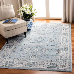 SAFAVIEH Isabella Collection Area Rug - 9' x 12', Light Blue & Cream, Oriental Design, Non-Shedding & Easy Care, Ideal for High Traffic Areas in Living Room, Bedroom (ISA940M)
