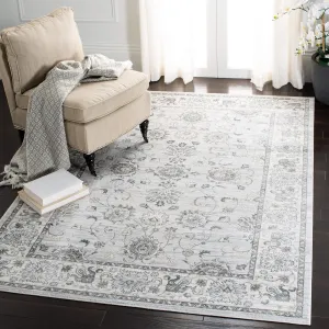 SAFAVIEH Isabella Collection Area Rug - 9' x 12', Light Grey & Cream, Oriental Design, Non-Shedding & Easy Care, Ideal for High Traffic Areas in Living Room, Bedroom (ISA940G)