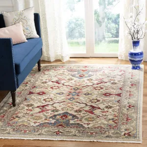 SAFAVIEH Kashan Collection Area Rug - 5'1" x 7'5", Ivory & Taupe, Traditional Oriental Design, Non-Shedding & Easy Care, Ideal for High Traffic Areas in Living Room, Bedroom (KSN307A)