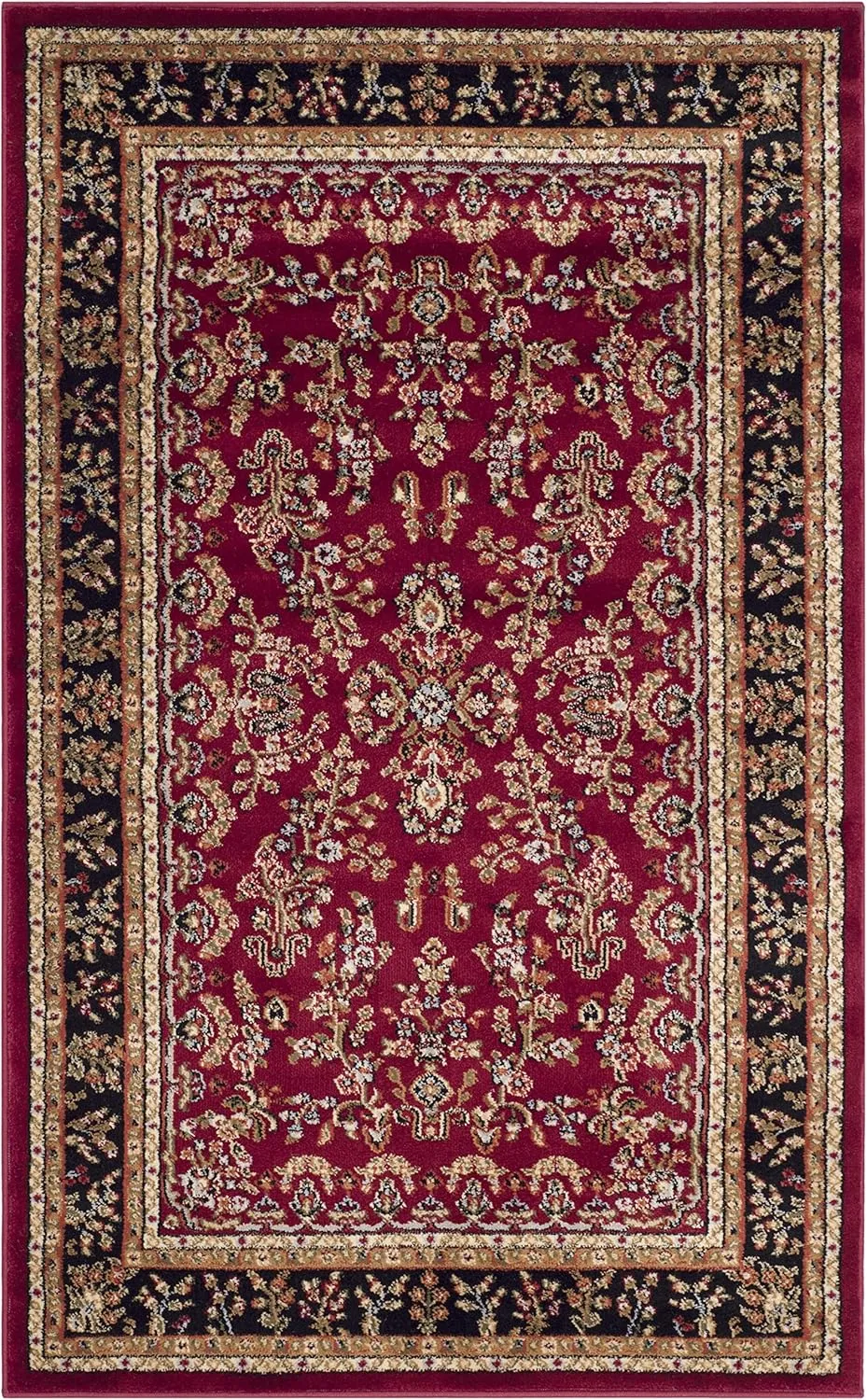 SAFAVIEH Lyndhurst Collection Accent Rug - 2'3" x 4', Red & Black, Traditional Oriental Design, Non-Shedding & Easy Care, Ideal for High Traffic Areas in Entryway, Living Room, Bedroom (LNH331B)
