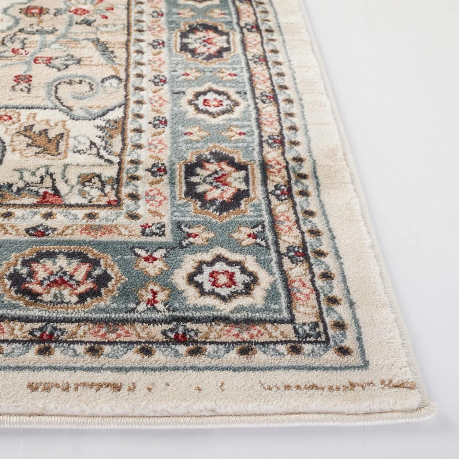 SAFAVIEH Lyndhurst Collection Area Rug - 2'3" x 6' Runner, Cream/Beige, Geometric Design, Ideal for High Traffic Areas in Living Room, Bedroom, Dining (LNH338B)