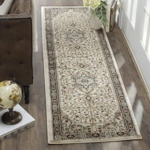 SAFAVIEH Lyndhurst Collection Area Rug - 2'3" x 6' Runner, Cream/Beige, Geometric Design, Ideal for High Traffic Areas in Living Room, Bedroom, Dining (LNH338B)