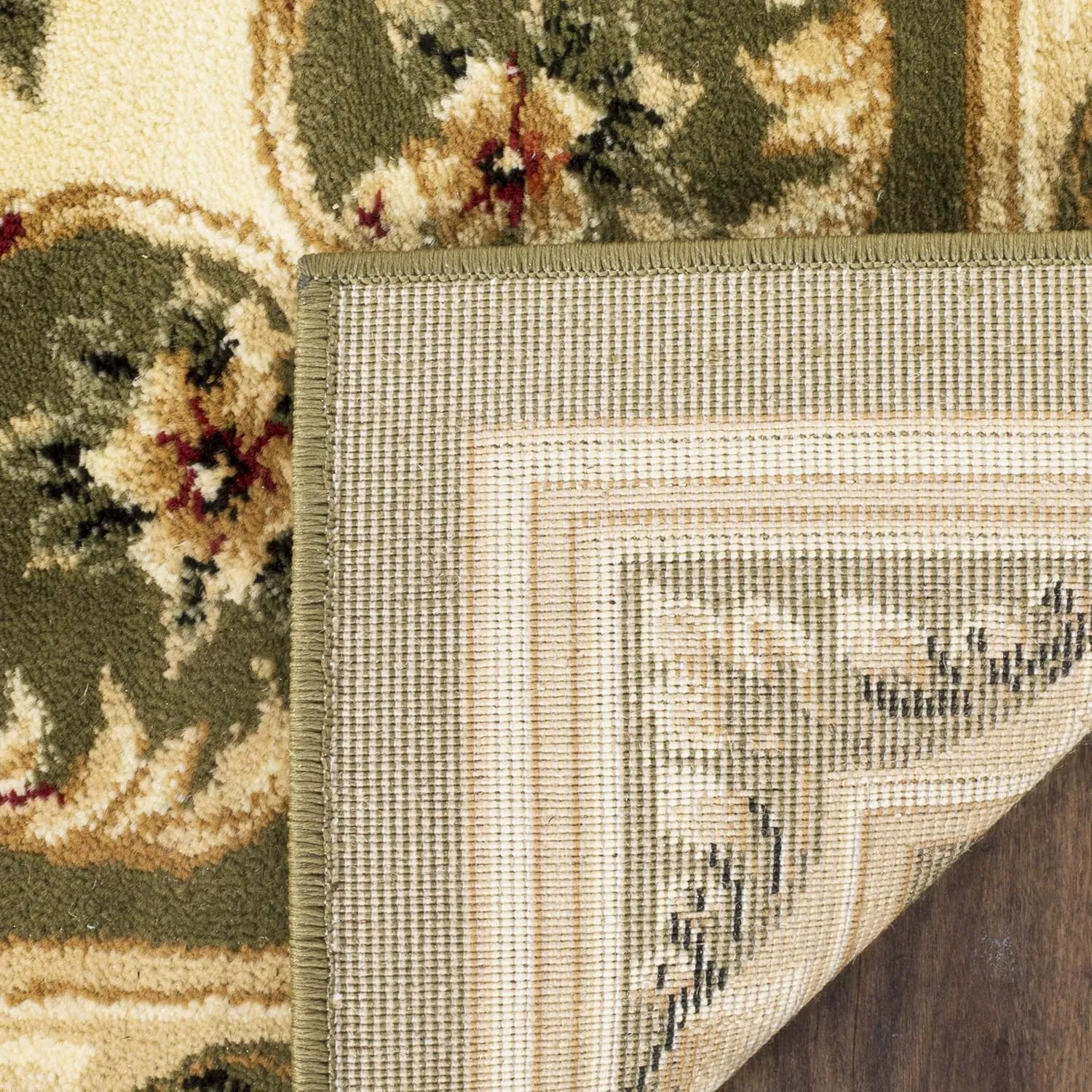 SAFAVIEH Lyndhurst Collection Area Rug - 5'3" x 7'6", Sage & Ivory, Traditional European Medallion Design, Non-Shedding & Easy Care, Ideal for High Traffic Areas in Living Room, Bedroom (LNH218B)