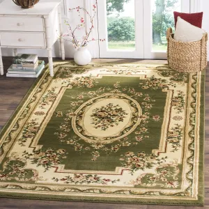 SAFAVIEH Lyndhurst Collection Area Rug - 5'3" x 7'6", Sage & Ivory, Traditional European Medallion Design, Non-Shedding & Easy Care, Ideal for High Traffic Areas in Living Room, Bedroom (LNH218B)