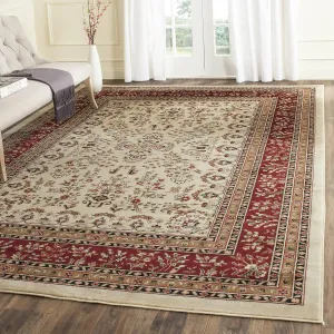 SAFAVIEH Lyndhurst Collection Area Rug - 8' x 10', Ivory & Red, Traditional Oriental Design, Non-Shedding & Easy Care, Ideal for High Traffic Areas in Living Room, Bedroom (LNH331A)
