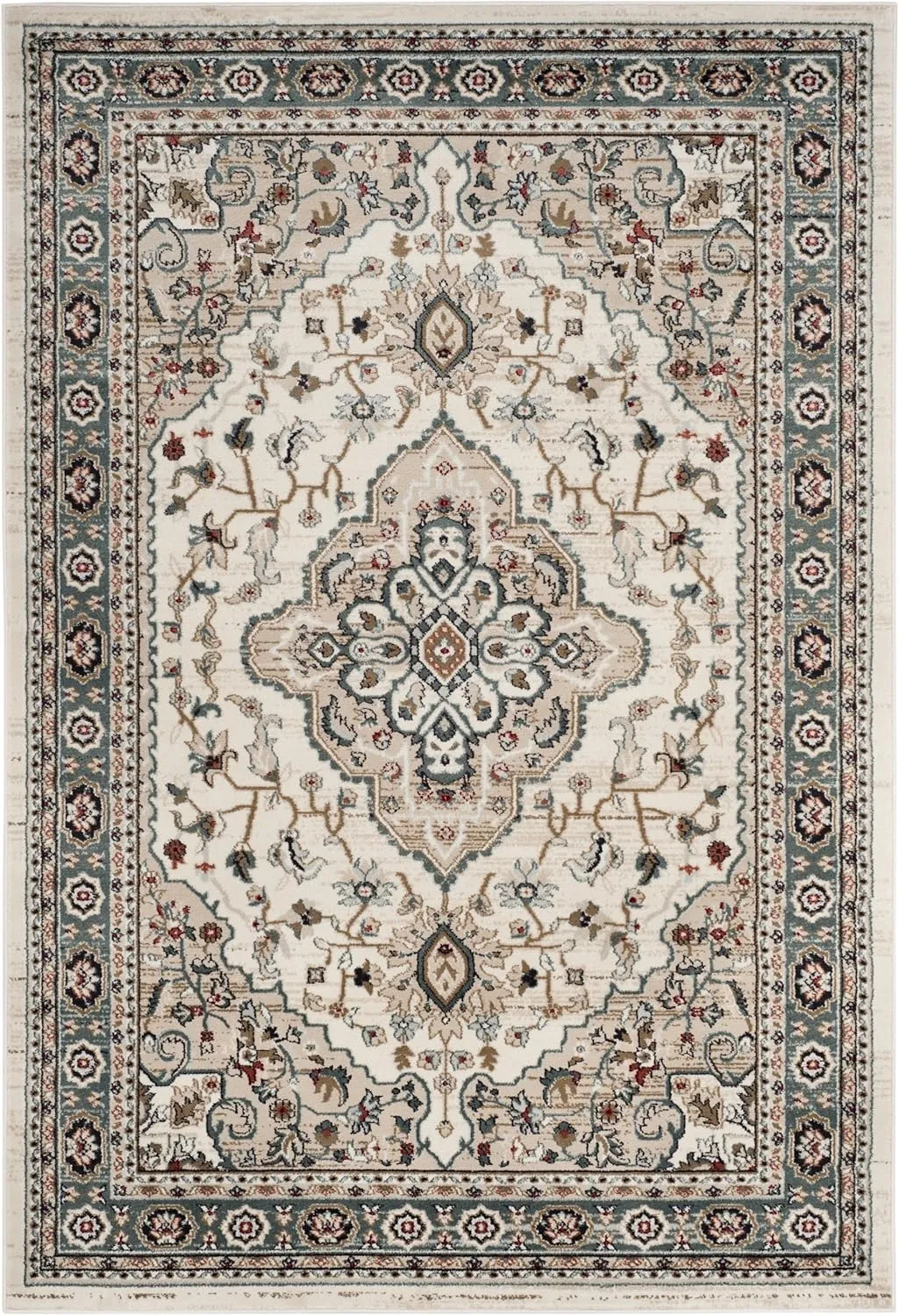 SAFAVIEH Lyndhurst Collection Area Rug - 9' x 12', Cream & Beige, Traditional Oriental Design, Non-Shedding & Easy Care, Ideal for High Traffic Areas in Living Room, Bedroom (LNH338B)