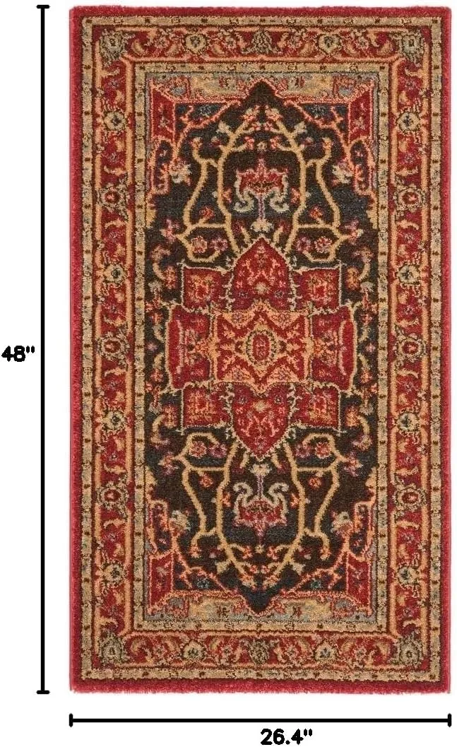 SAFAVIEH Mahal Collection Accent Rug - 2'2" x 4', Red & Red, Traditional Oriental Design, Non-Shedding & Easy Care, Ideal for High Traffic Areas in Entryway, Living Room, Bedroom (MAH625D)