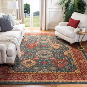 SAFAVIEH Mahal Collection Area Rug - 8' x 10', Navy & Red, Traditional Oriental Design, Non-Shedding & Easy Care, Ideal for High Traffic Areas in Living Room, Bedroom (MAH655C)
