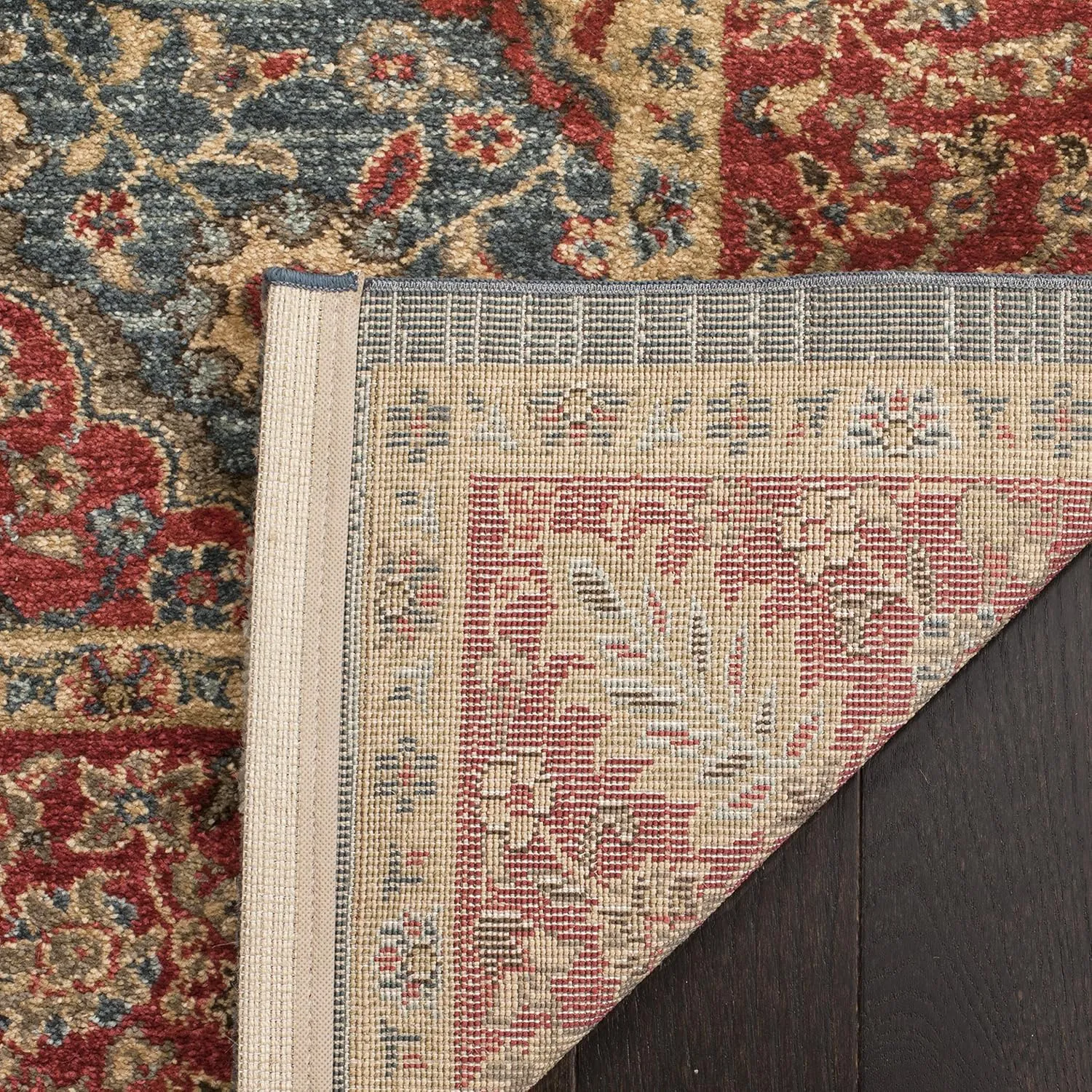 SAFAVIEH Mahal Collection Area Rug - 8' x 10', Navy & Red, Traditional Oriental Design, Non-Shedding & Easy Care, Ideal for High Traffic Areas in Living Room, Bedroom (MAH655C)