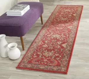 SAFAVIEH Mahal Collection Runner Rug - 2'2" x 18', Red & Navy, Traditional Oriental Design, Non-Shedding & Easy Care, Ideal for High Traffic Areas in Living Room, Bedroom (MAH693F)