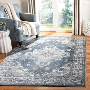 SAFAVIEH Oregon Collection Area Rug - 5'3" x 7', Blue & Creme, Oriental Distressed Design, Non-Shedding & Easy Care, Ideal for High Traffic Areas in Living Room, Bedroom (ORE898A)