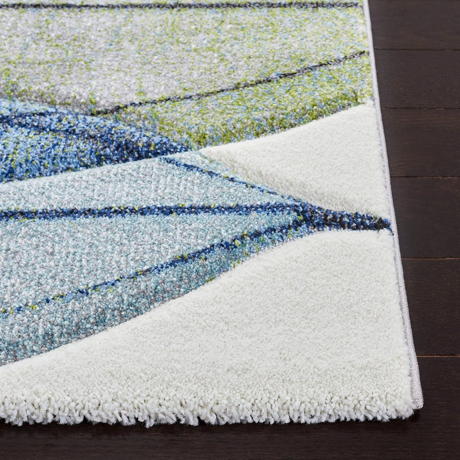 SAFAVIEH Area Rug 8x10 - Hollywood Collection - Large - Ivory & Blue, Mid-Century Modern Design, Non-Shedding & Easy Cleaning, Ideal for Living Room, Bedroom, Office, Dining Space (HLW703A)