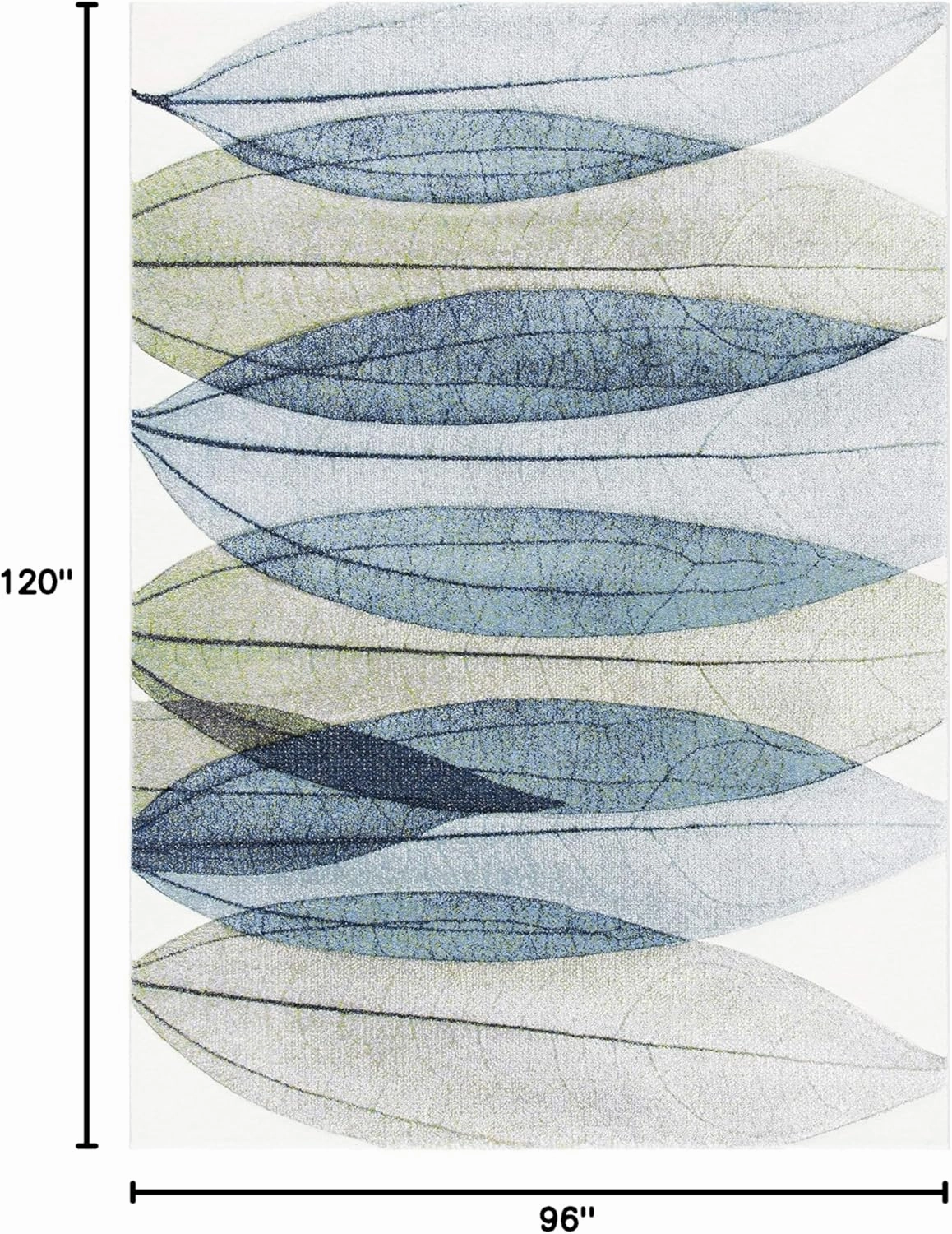 SAFAVIEH Area Rug 8x10 - Hollywood Collection - Large - Ivory & Blue, Mid-Century Modern Design, Non-Shedding & Easy Cleaning, Ideal for Living Room, Bedroom, Office, Dining Space (HLW703A)