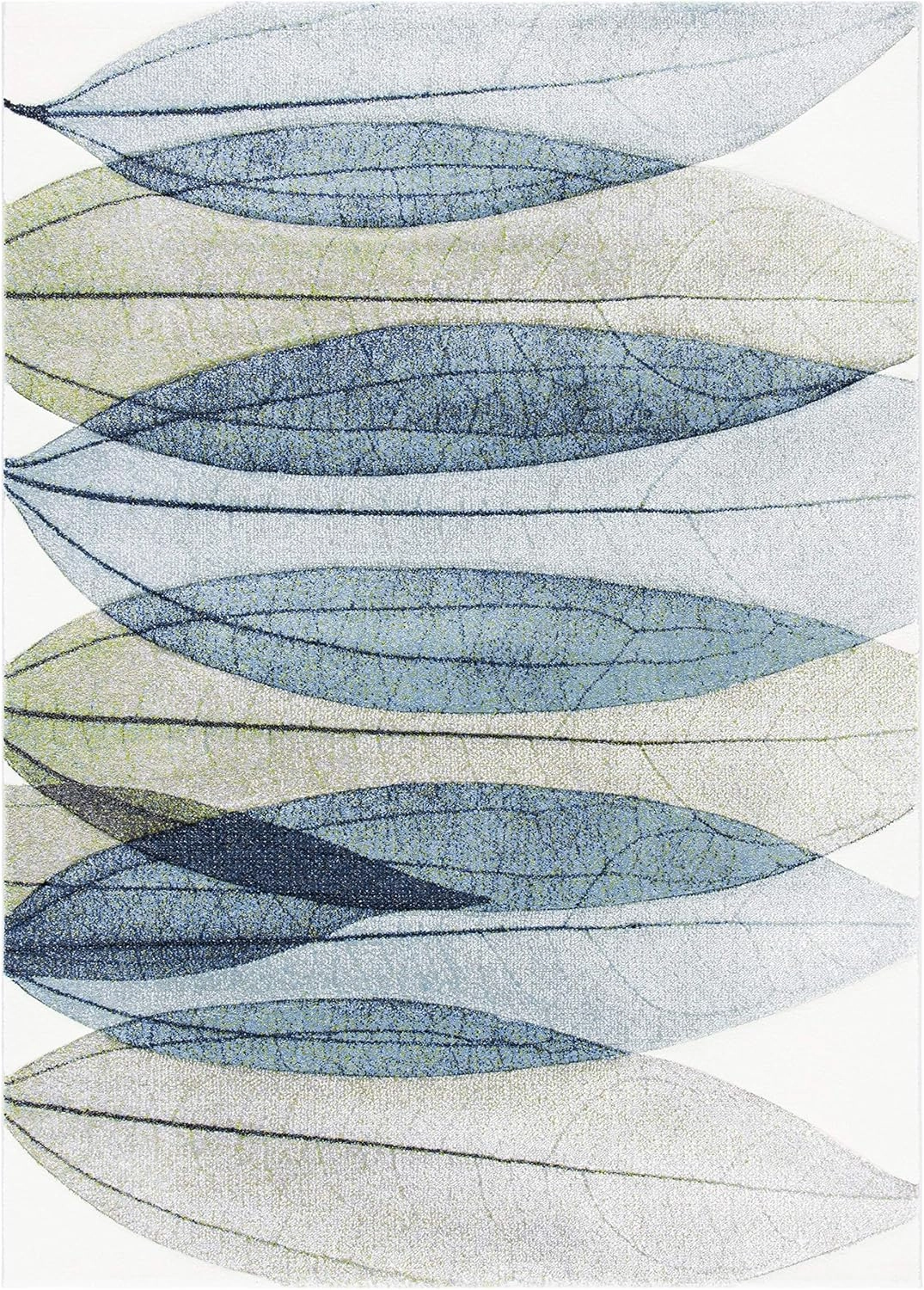 SAFAVIEH Area Rug 8x10 - Hollywood Collection - Large - Ivory & Blue, Mid-Century Modern Design, Non-Shedding & Easy Cleaning, Ideal for Living Room, Bedroom, Office, Dining Space (HLW703A)