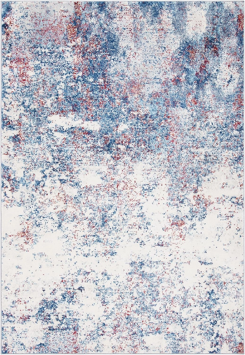 SAFAVIEH Brentwood Collection 6' x 9' Navy / Red BNT822N Modern Abstract Non-Shedding Living Room Bedroom Dining Home Office Area Rug