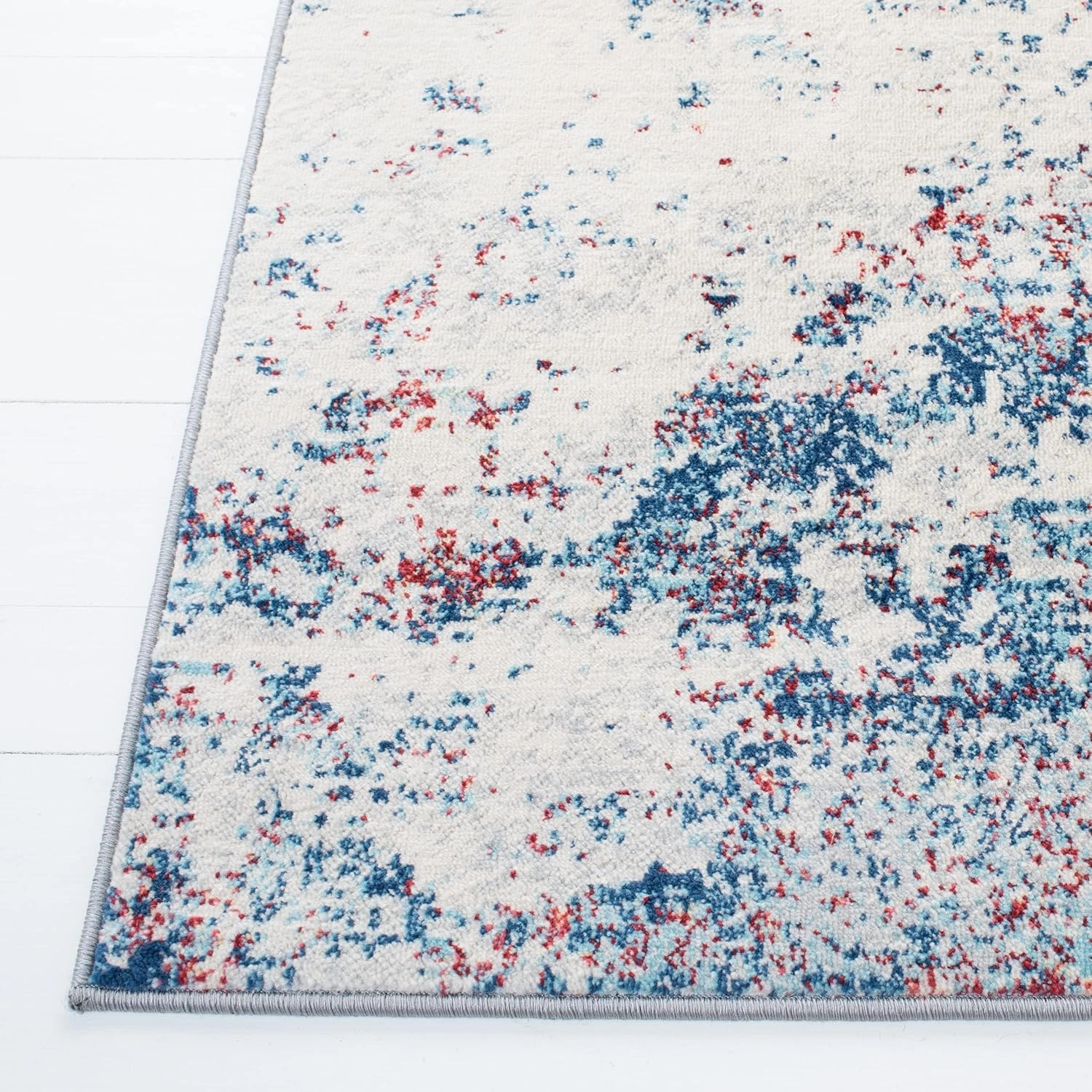 SAFAVIEH Brentwood Collection 6' x 9' Navy / Red BNT822N Modern Abstract Non-Shedding Living Room Bedroom Dining Home Office Area Rug