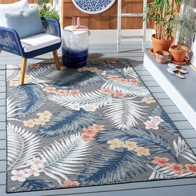 SAFAVIEH Cabana Collection Area Rug - 8' x 10', Black & Rust, Tropical Design, Non-Shedding & Easy Care, Indoor/Outdoor & Washable-Ideal for Patio, Backyard, Mudroom (CBN451H)