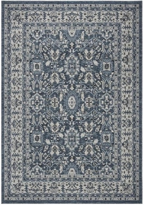 SAFAVIEH Charleston Collection Area Rug - 5'3" x 7'6", Navy & Creme, Oriental Distressed Design, Non-Shedding & Easy Care, Ideal for High Traffic Areas in Living Room, Bedroom (CHL412N)