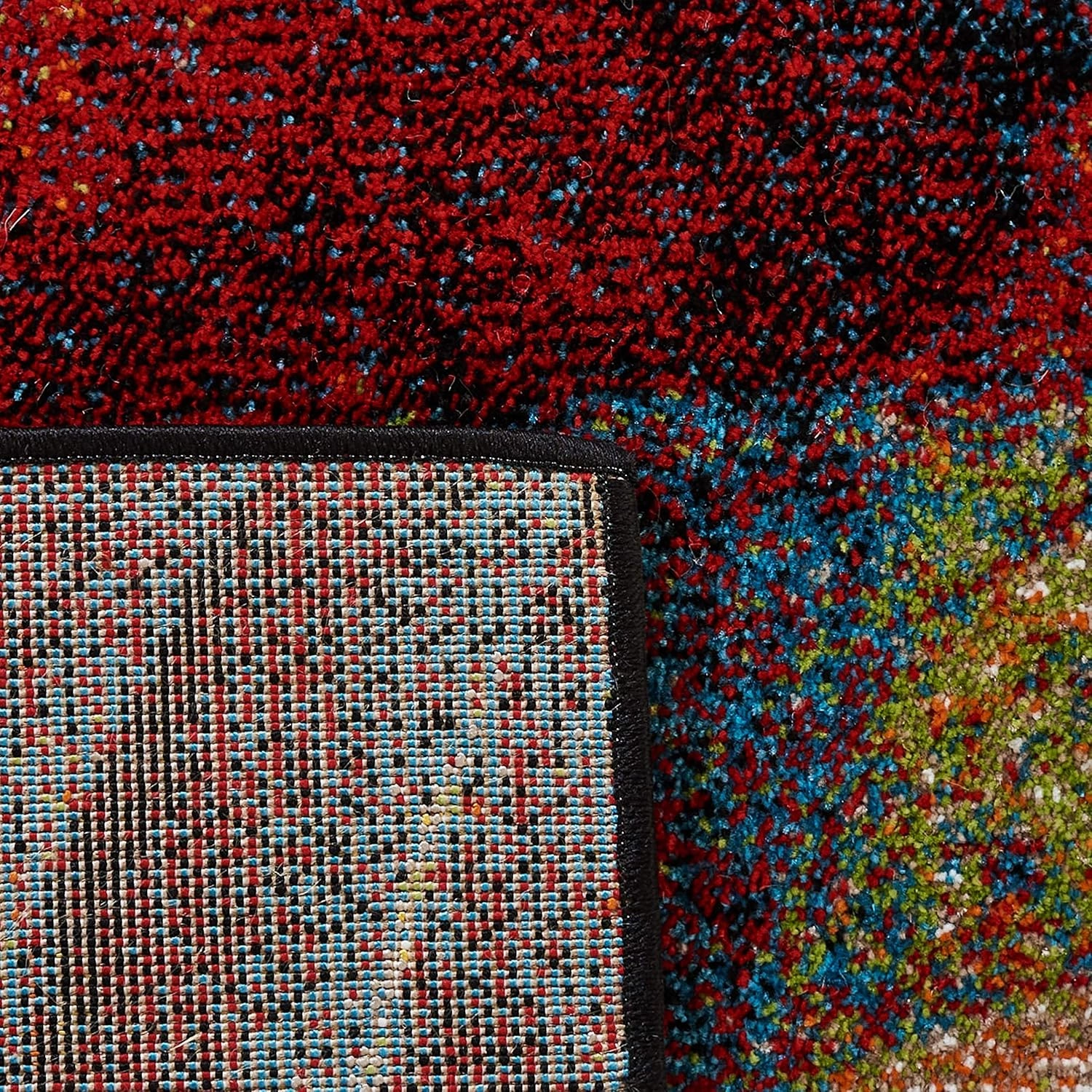 SAFAVIEH Glacier Collection 2'3" x 4' Red/Green GLA126Q Modern Abstract Non-Shedding Living Room Bedroom Accent Rug