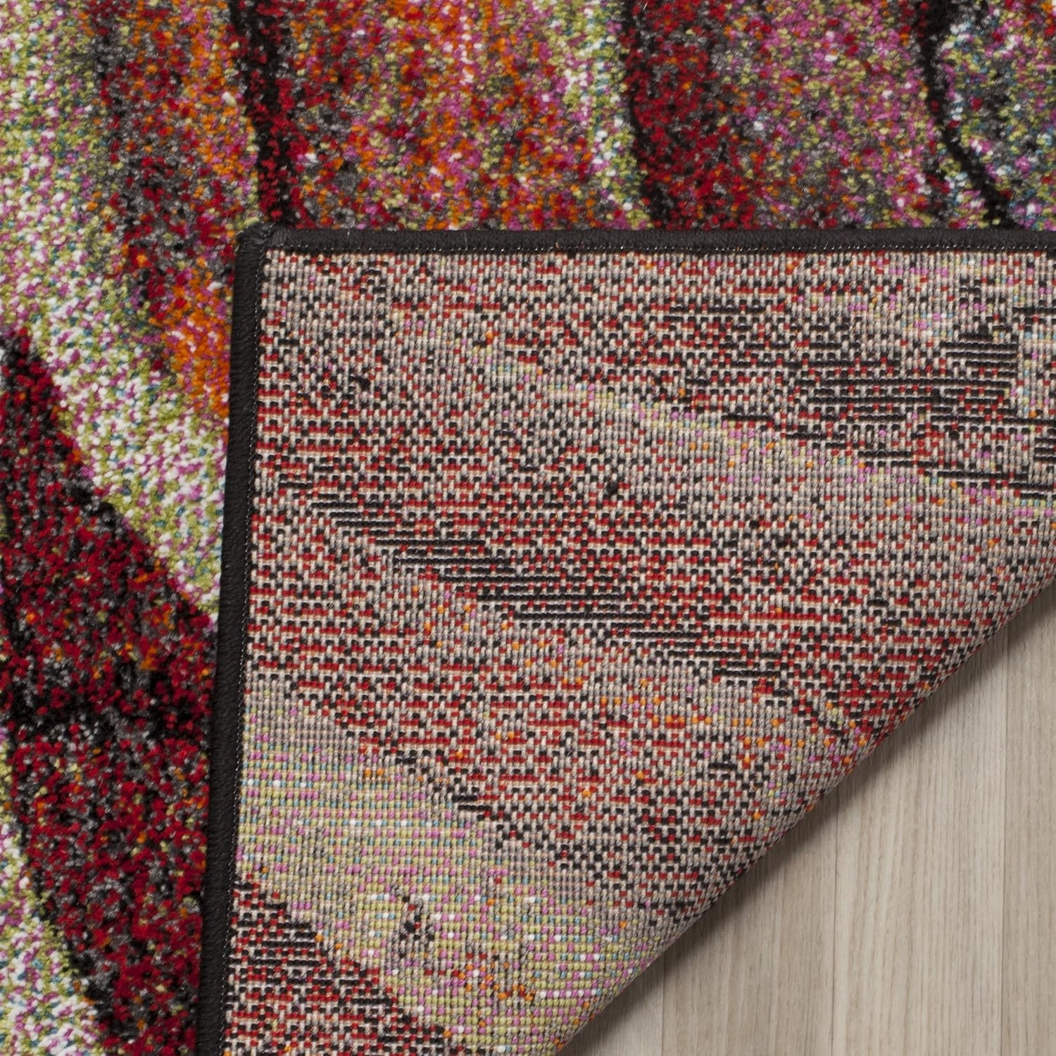 SAFAVIEH Glacier Collection 2'3" x 6' Red / Multi GLA126A Modern Abstract Non-Shedding Living Room Entryway Foyer Hallway Bedroom Runner Rug