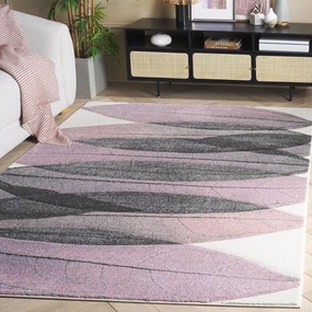 SAFAVIEH Hollywood Collection Area Rug - 6'7" x 9', Ivory & Green, Mid-Century Modern Design, Non-Shedding & Easy Care, Ideal for High Traffic Areas in Living Room, Bedroom, Dining (HLW703C-6)
