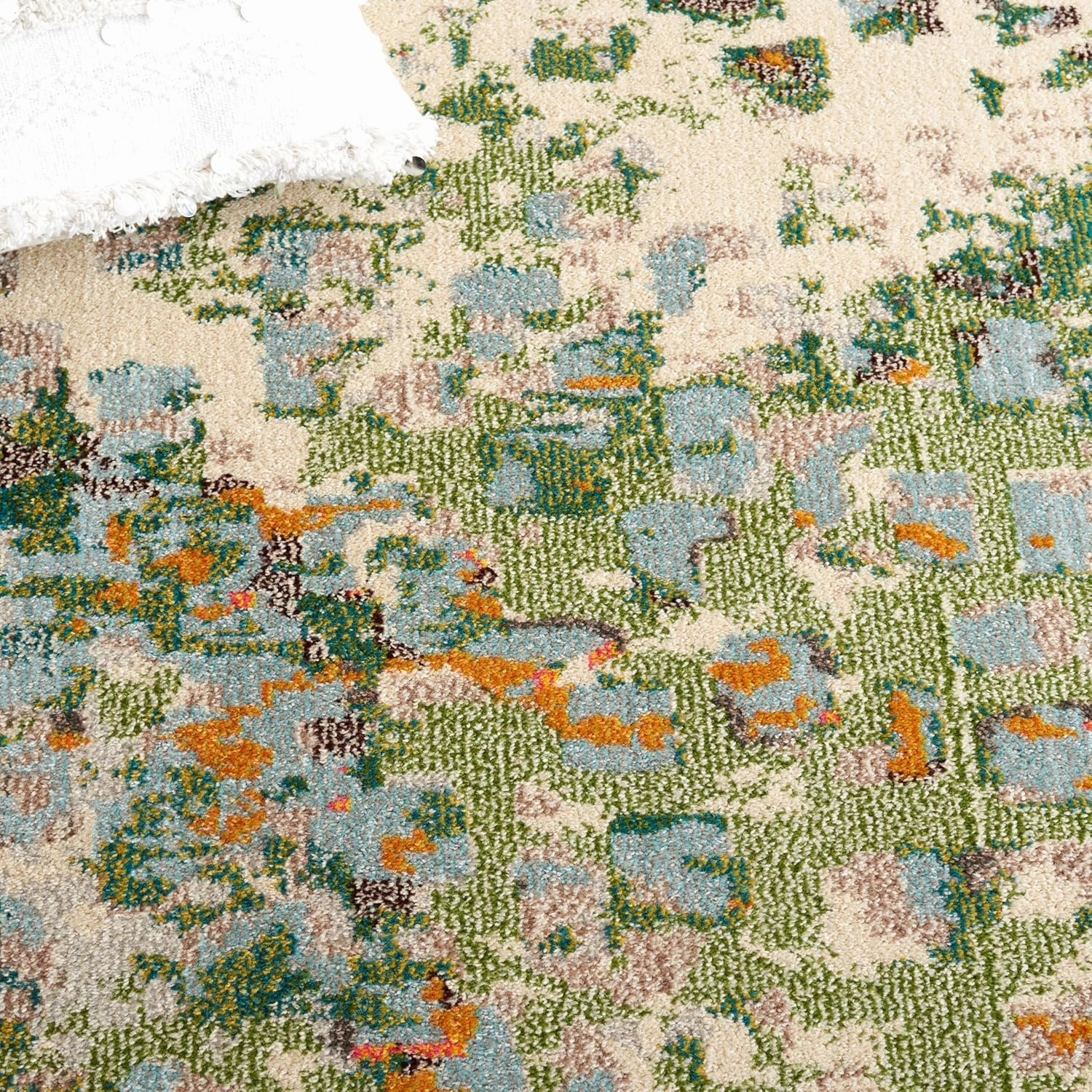 SAFAVIEH Monaco Collection Area Rug - 5'1" x 7'6", Sage & Rust, Abstract Watercolor Design, Non-Shedding & Easy Care, Ideal for High Traffic Areas in Living Room, Bedroom, Dining (MNC225W-5)