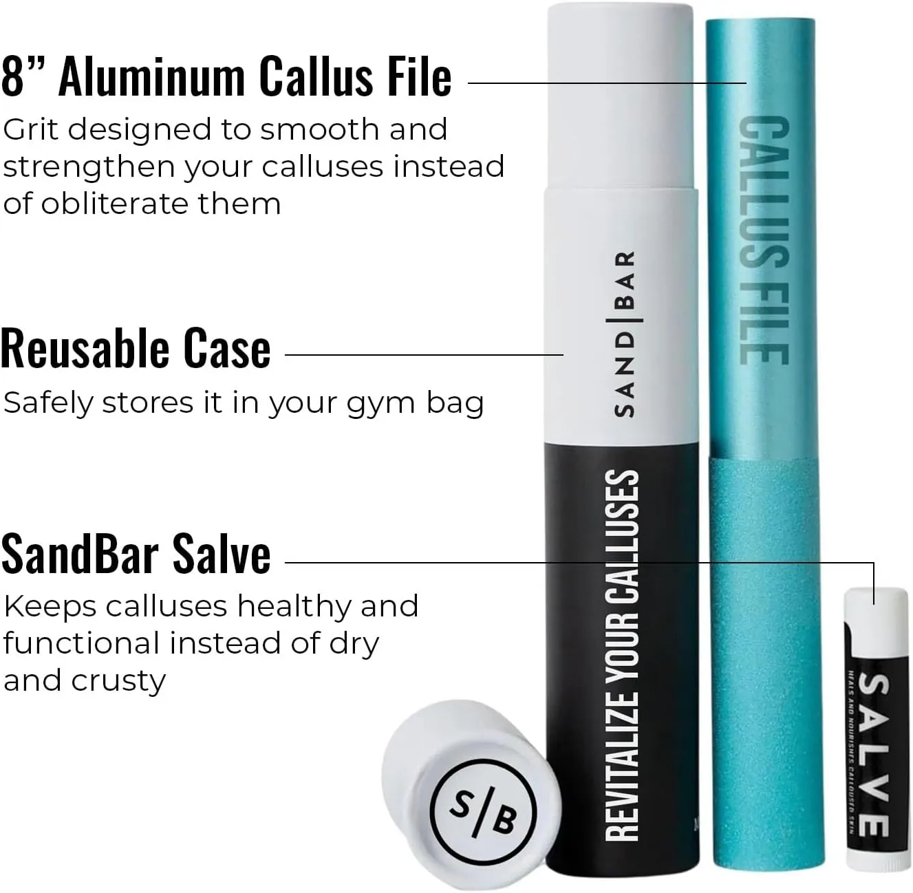 SandBar Original Callus File - Callus Remover for Hands and Fingers - Don't Remove Hard Skin with Shavers Or Pumice Stones - Maintain Your Grip - for Gym Enthusiasts, Climbers, Gymnasts & WOD Junkies