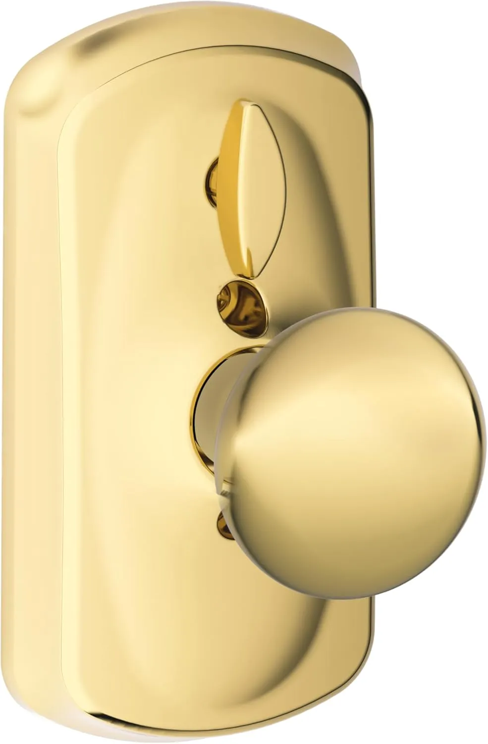 SCHLAGE FE595 PLY 505 PLY Plymouth Keypad Entry with Flex-Lock and Plymouth Style Knobs, Bright Brass