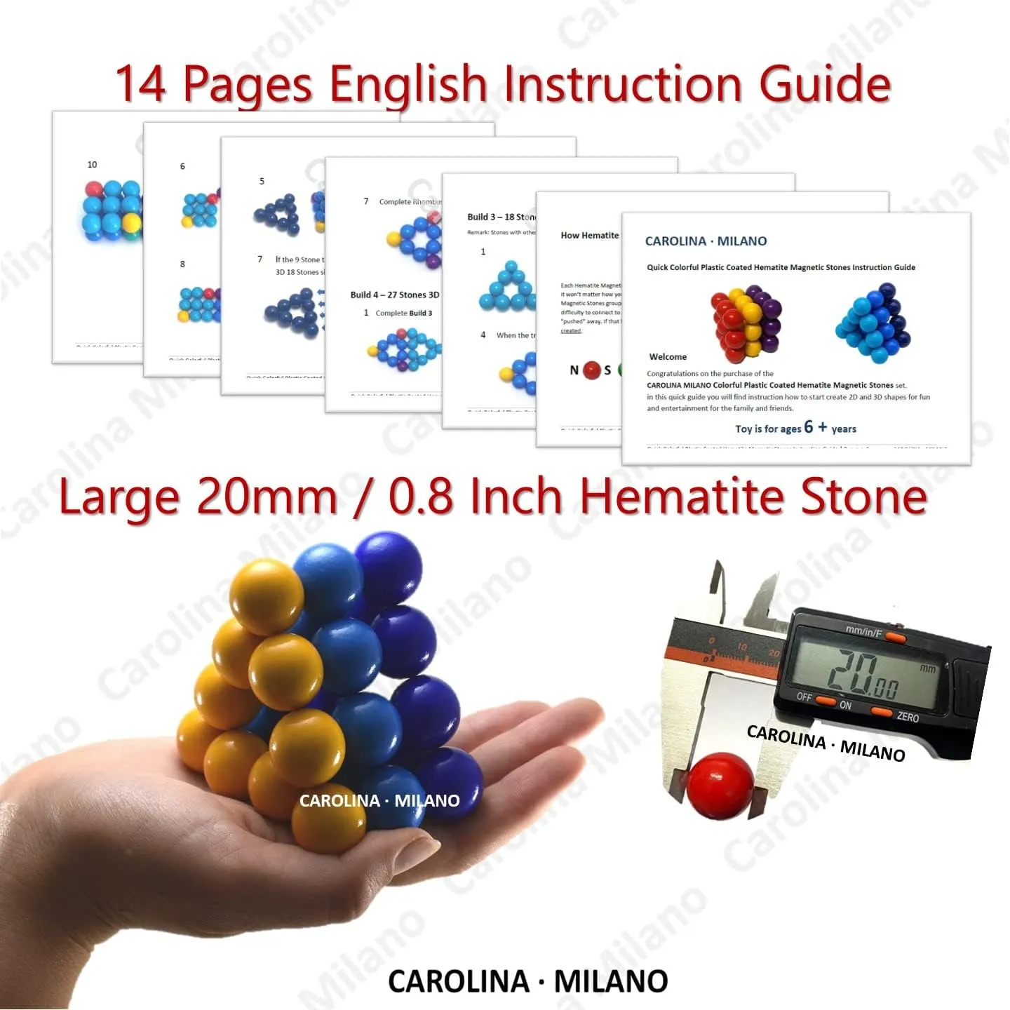 Science Kit Toys 27 PCS Colorful Magnets Building Blocks, Large Hematite Magnetic Stones, Stress Relief Autism, Home Office Kids Adults Intelligence Development Educational Birthday Party
