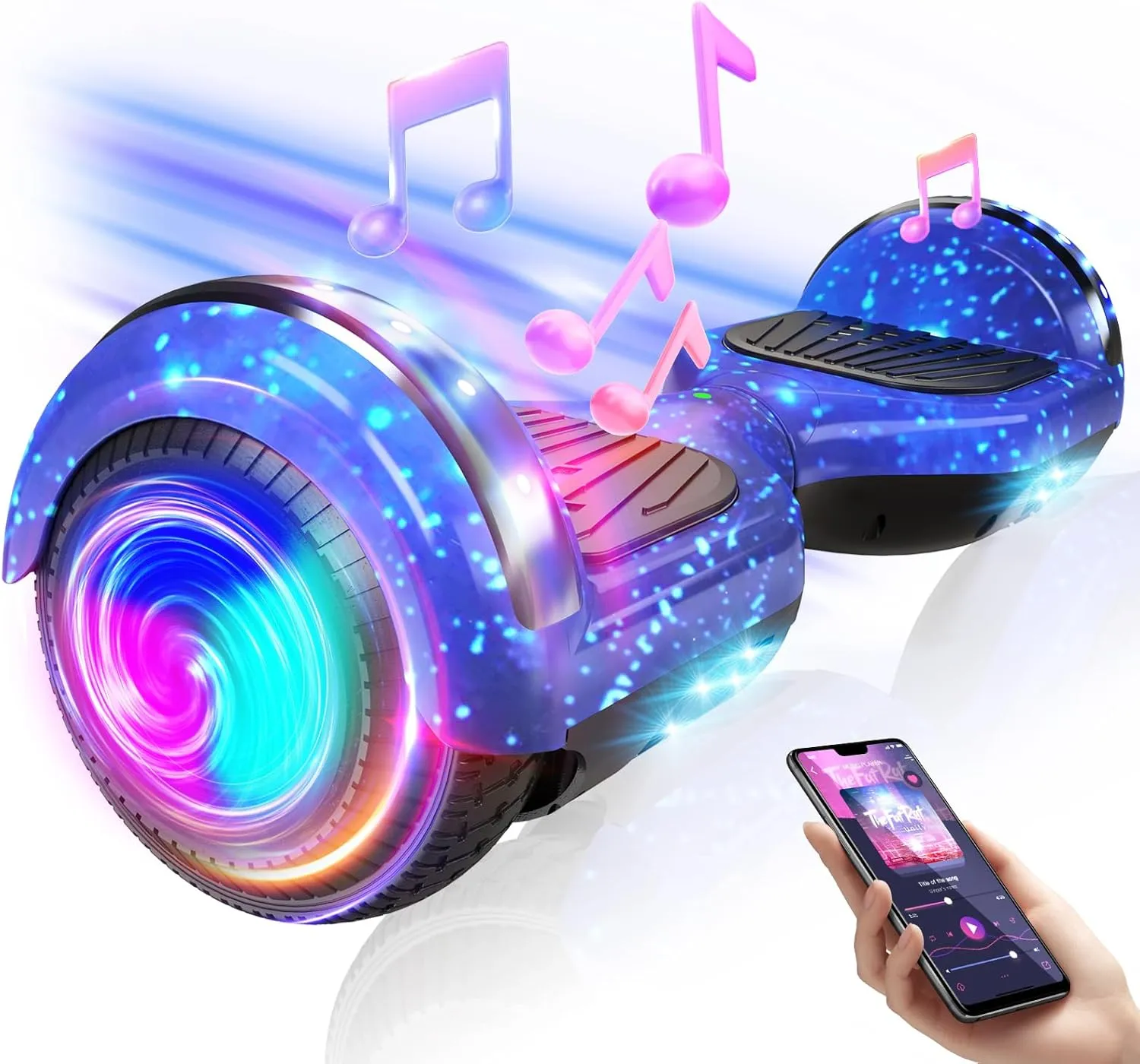 Scooter 7.5MPH Top Speed 8.5 Mile Range Flash Wheel for Kids,Teenagers, Adults,Blue