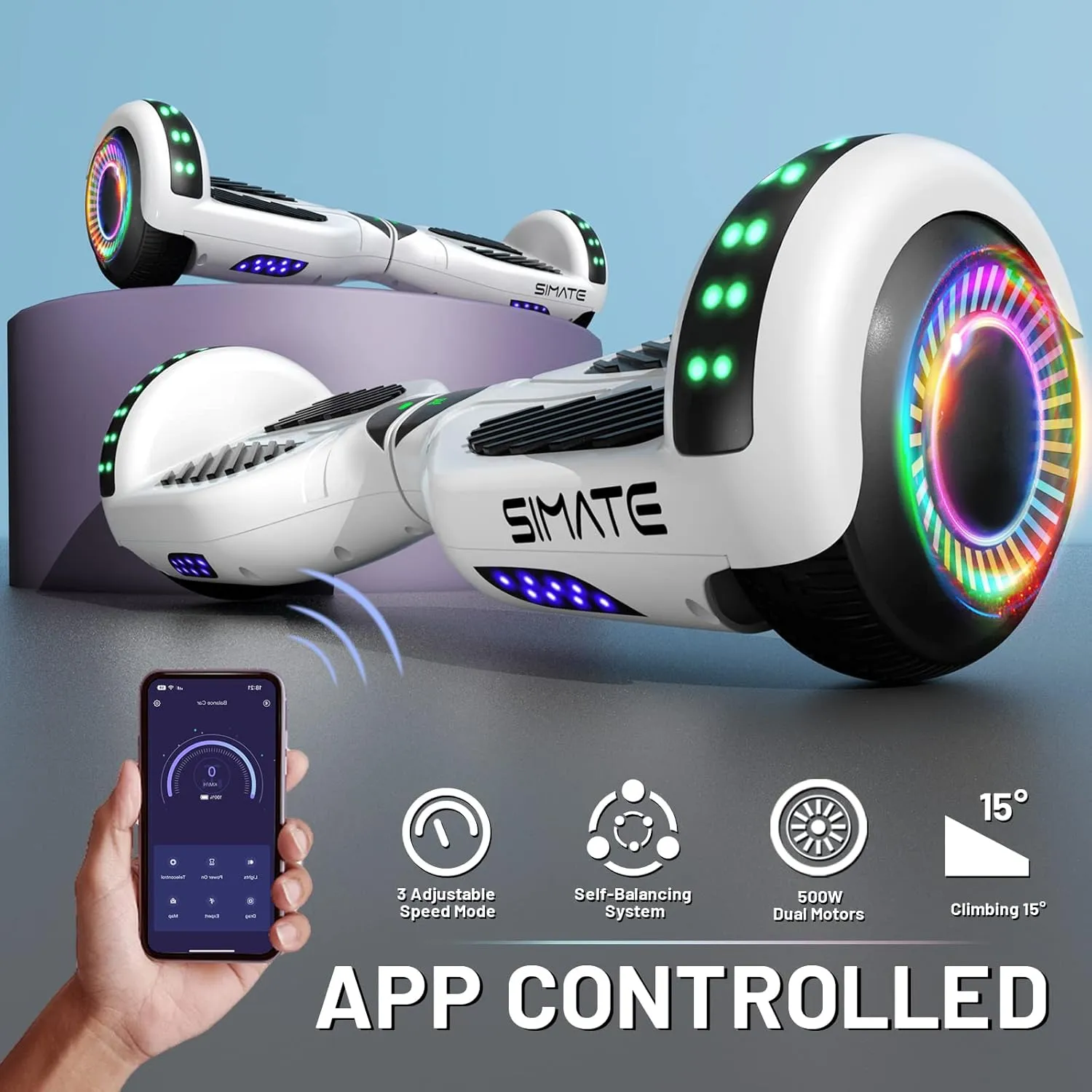 Scooter, Bluetooth & Corlorful LED Lights, Gifts for Kids & Adults & Girls & Boys, for All Ages
