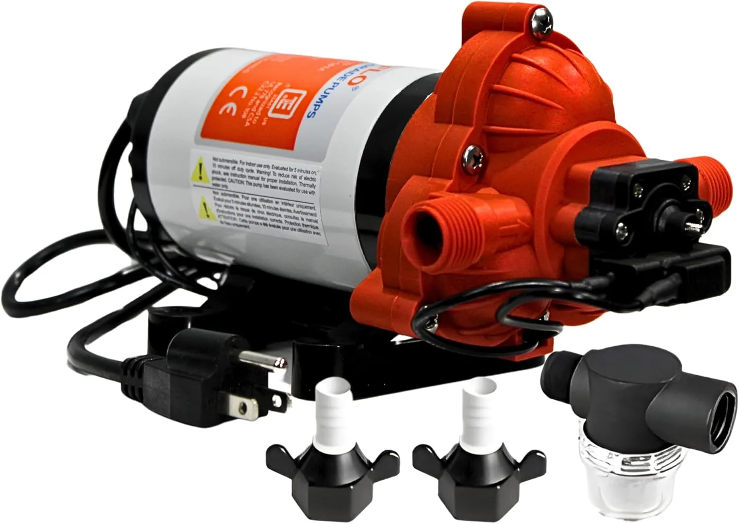 SEAFLO 33-Series Water Pressure Pump - 115V AC, 3.3 GPM, 45 PSI, Self Priming, Smart Pressure Switch, UL & CSA Certified, for RV, Caravan, Off-Grid, Marine, and Industrial Use