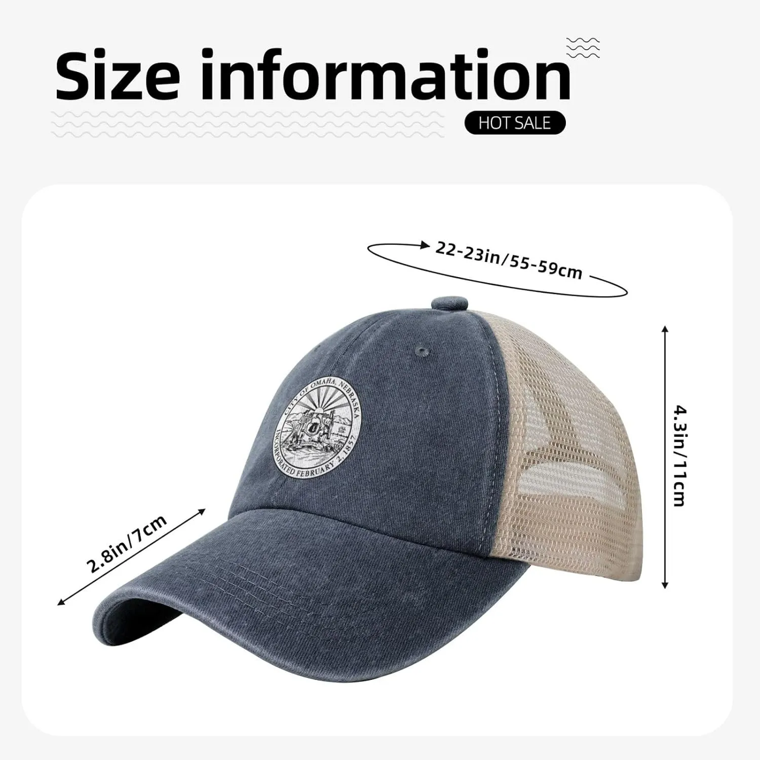 Seal of Omaha, Nebraska Baseball Cap for Men Women Golf Dad Hat Adjustable Black Ball Cap